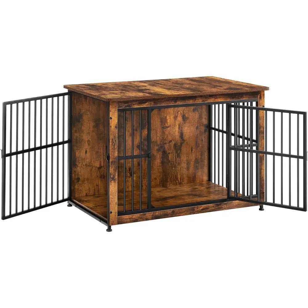 38.6" Dog Crate urniture, Heavy-Duty Dog Cage Side End Table, XL Pet Wood Kennel or Large and Medium Dogs up to 70 lb with Enclo
