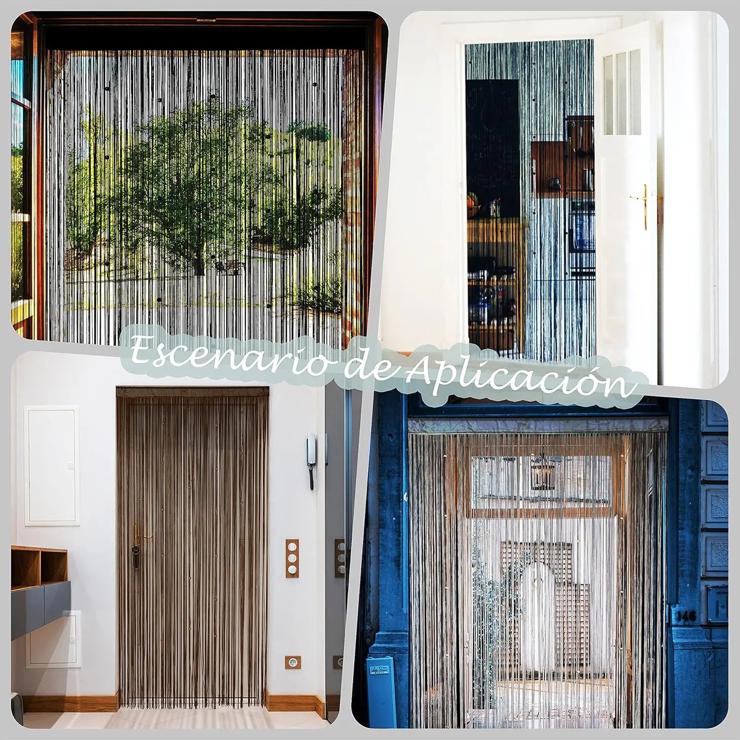 Beaded Curtain Door String Curtains for Doorway Tassels Hanging Fringe Room Divider Hallway Privacy Decor, Coffee 39x79in