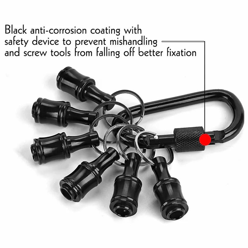 Bit Holder Keychain for Quick Change Hex Screwdriver Bits