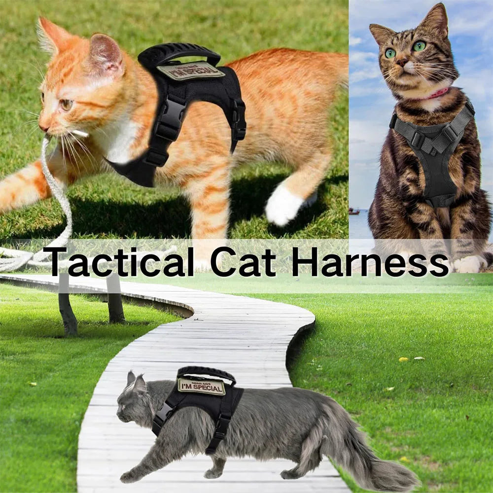 Adjustable Tactical Pet Harness With Breathable Mesh Vest