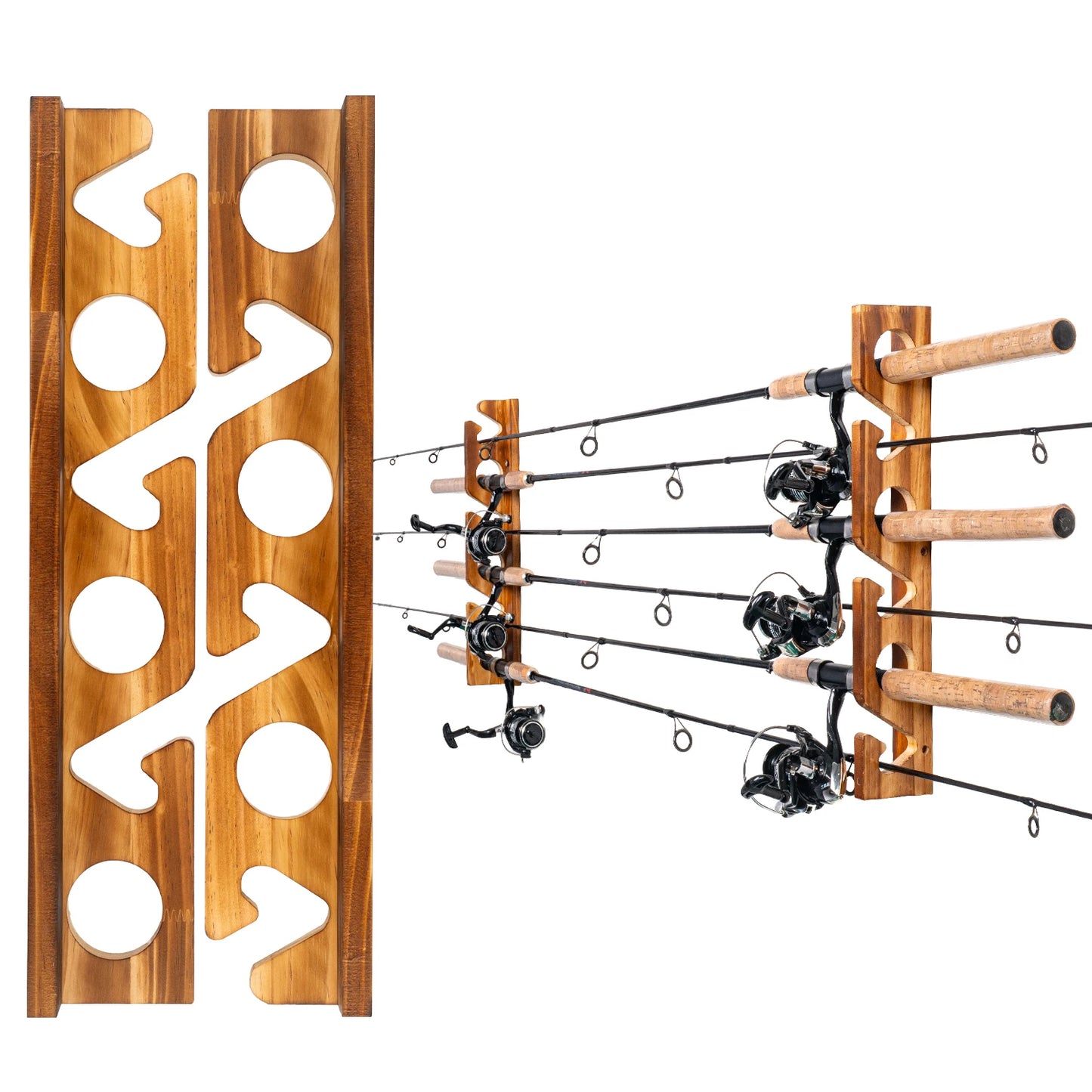 Ghosthorn 6/12/18/24 Rods Fishing Pole Rod Racks Fishing Rod Holders Overhead Ceiling Mount Fishing Gear Storage Organizer Space-Saving Garage Wall Ceiling Rack