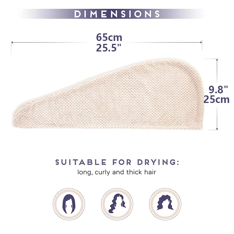 Absorbent Hair Towel Cap for Quick Drying and Styling