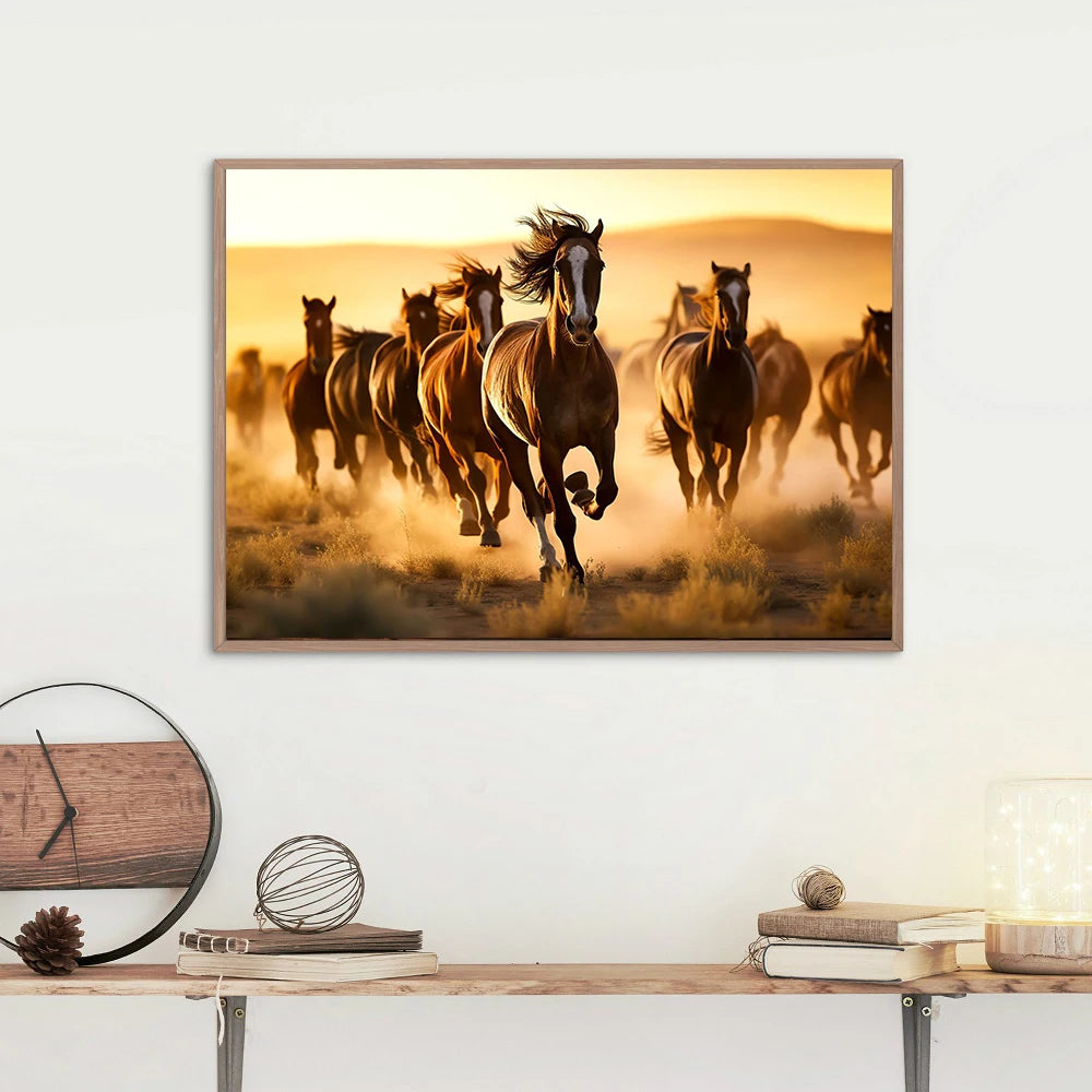 Beautiful Running Horses Canvas Painting Animal and Prints Wall Art Pictures for Living Room Office Home Decor Cuadros