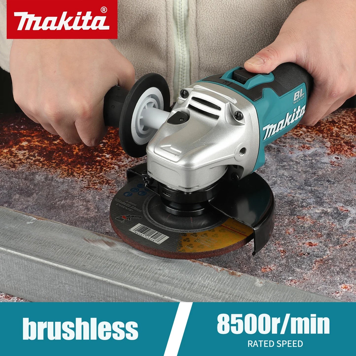 Makita DGA504 18V Brushless Angle Grinder Cutting And Polishing