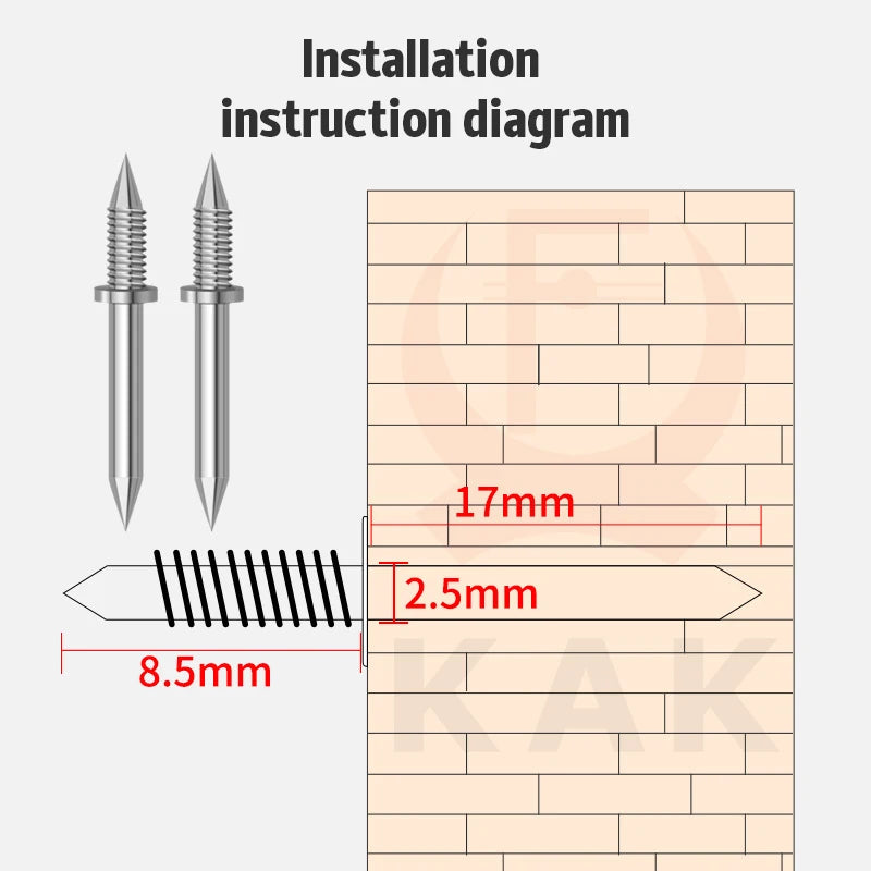 KAK 50pcs Double-Headed Skirting Thread Seamless Nail Invisible Screws Nail-Specific Sleeve Tool Double-Headed Nails Hand Tools