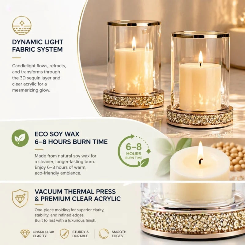Contemporary Sparkling Hurricane Candle Holder For Weddings