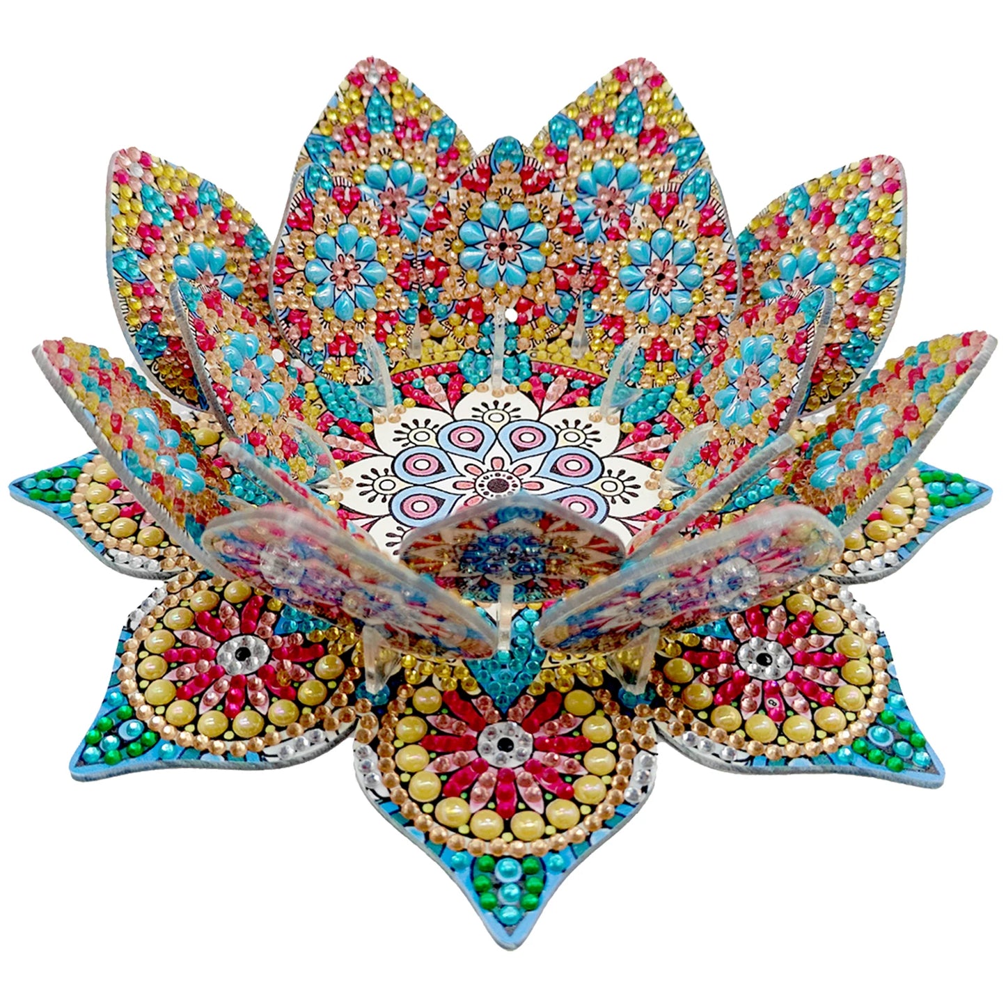 Lotus Candlestick DIY Diamond Tabletop Ornaments Kit Diamond Painting Tabletop Decorations for Adult Beginner Home Office Decor