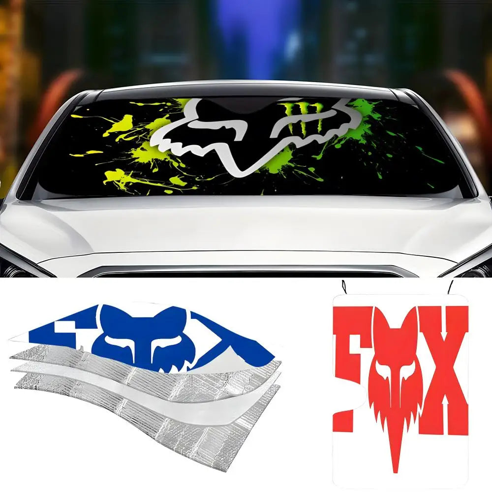 Sun Visor Car Windshield Sunshade  Foldable Automotive  Protection Sun Block Cover spoof FOX Racing