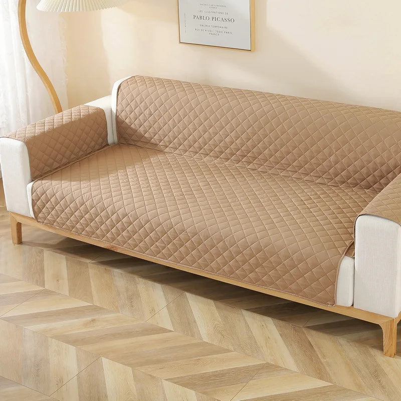 Sofa Cover Waterproof 1/2/3/4 Seater Non Slip Furniture Protector Cover with Non-slip Elastic Straps Sofa Slipcover for Kids Dog
