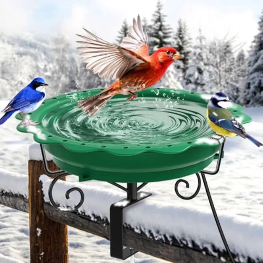 Heated Bird Bath for Deck Railing Powerful 100W Thermostatically Controlled Heated Bird Baths for Outdoors for Winter Heated Bi