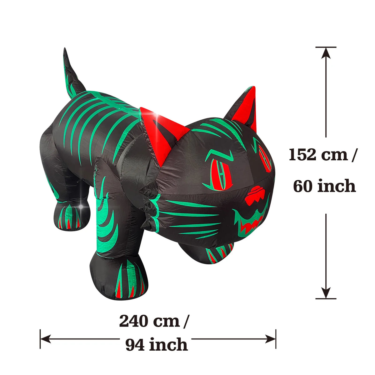 Halloween Inflatable Ghost Pumpkin Black Cat Spider Decoration with LED Lights for Home Yard Lawn Indoor and Outdoor Decoration