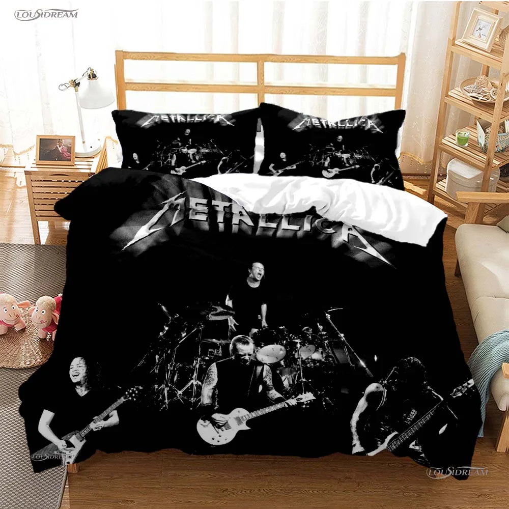 Heavy Metal Music Casal All Season Duvet Cover Comforter Bedding Sets Soft Quilt Cover and Pillowcases Single/Double/Queen/King