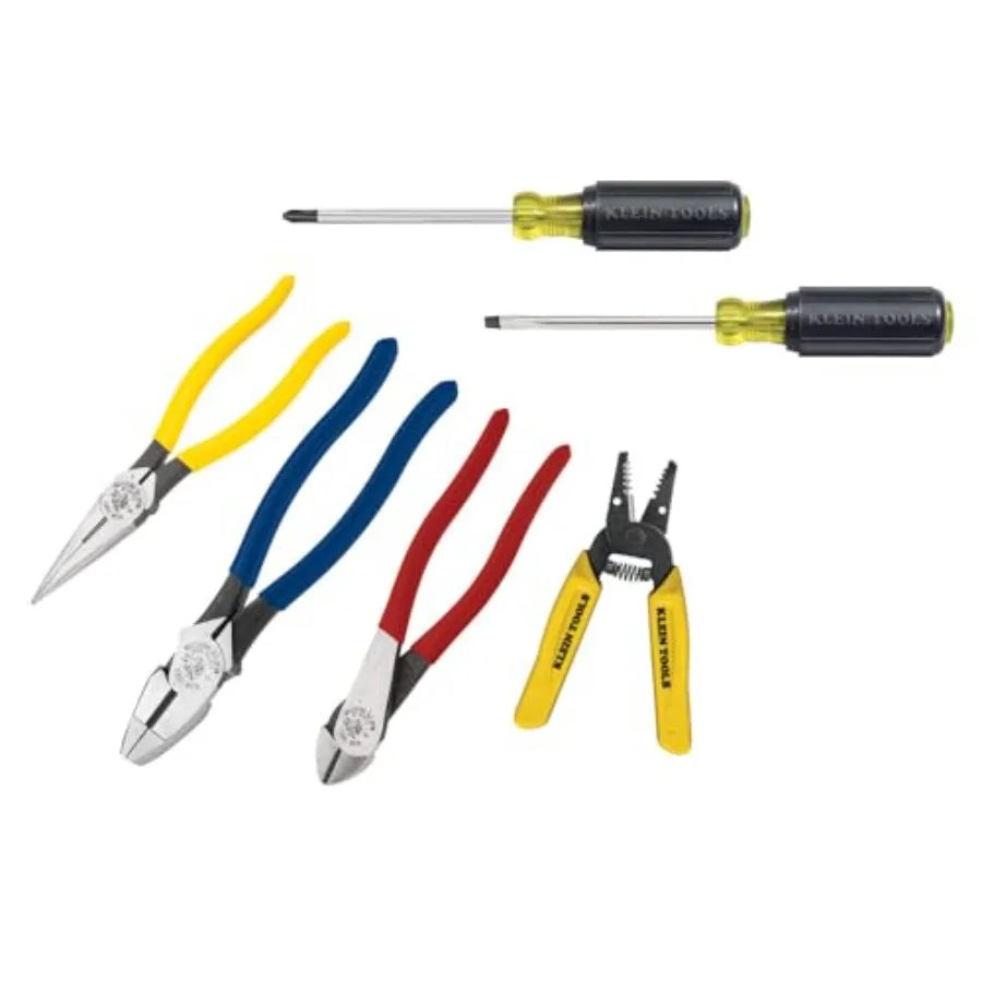 92906 Tool Set Basic Tool Kit has Klein Hand Tools for Apprentice or Home: Pliers Wire Stripper/ Cutter Screwdrivers 6-Piece