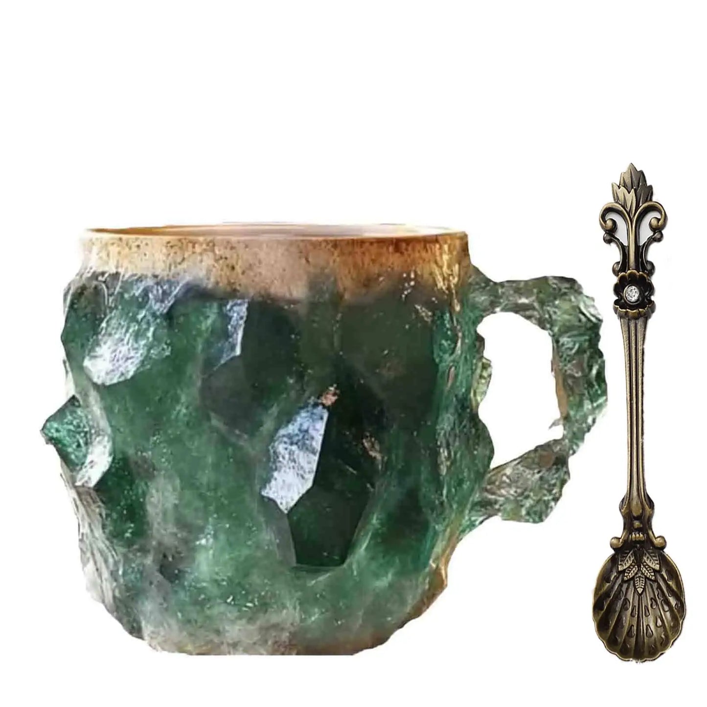 1PC Multi-Colored Mineral Crystal Coffee Mug，Natural Mineral Crystal Mug， Colorful Crystal Christmas Mugs,Christmas Gift New