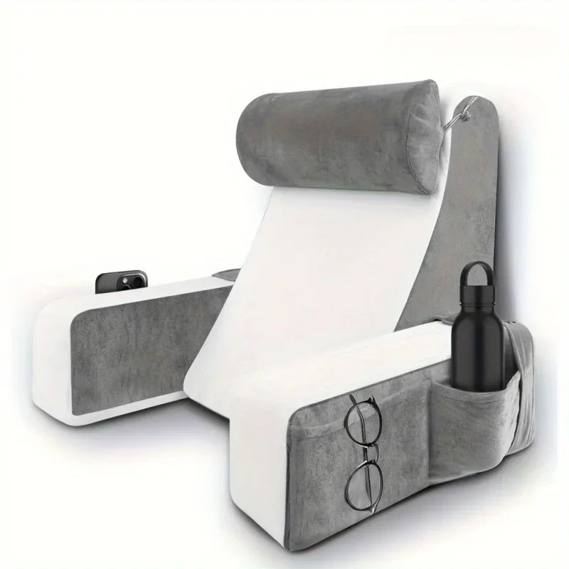 Memory Foam Reading Pillow With Armrests For Bed Comfort