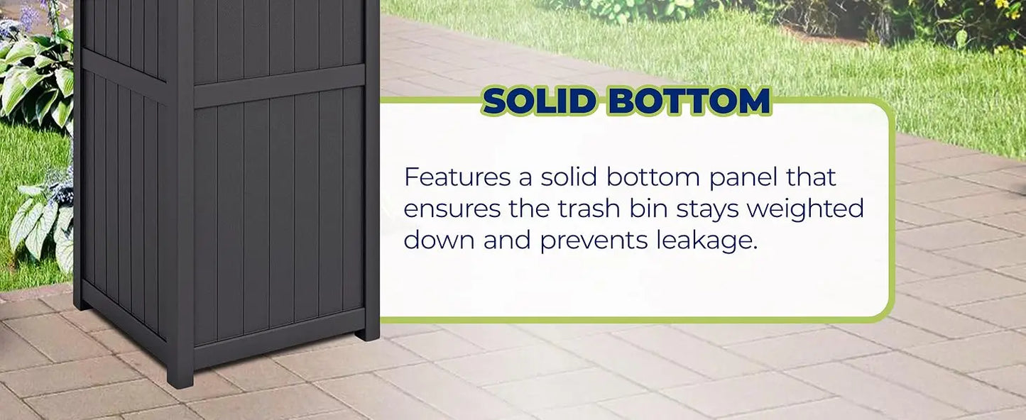 Suncast 30 Gallon Outdoor Trash Hideaway Resin Refuse Container Lid Cyberspace Concealed Waste Storage Patio Backyard Garden