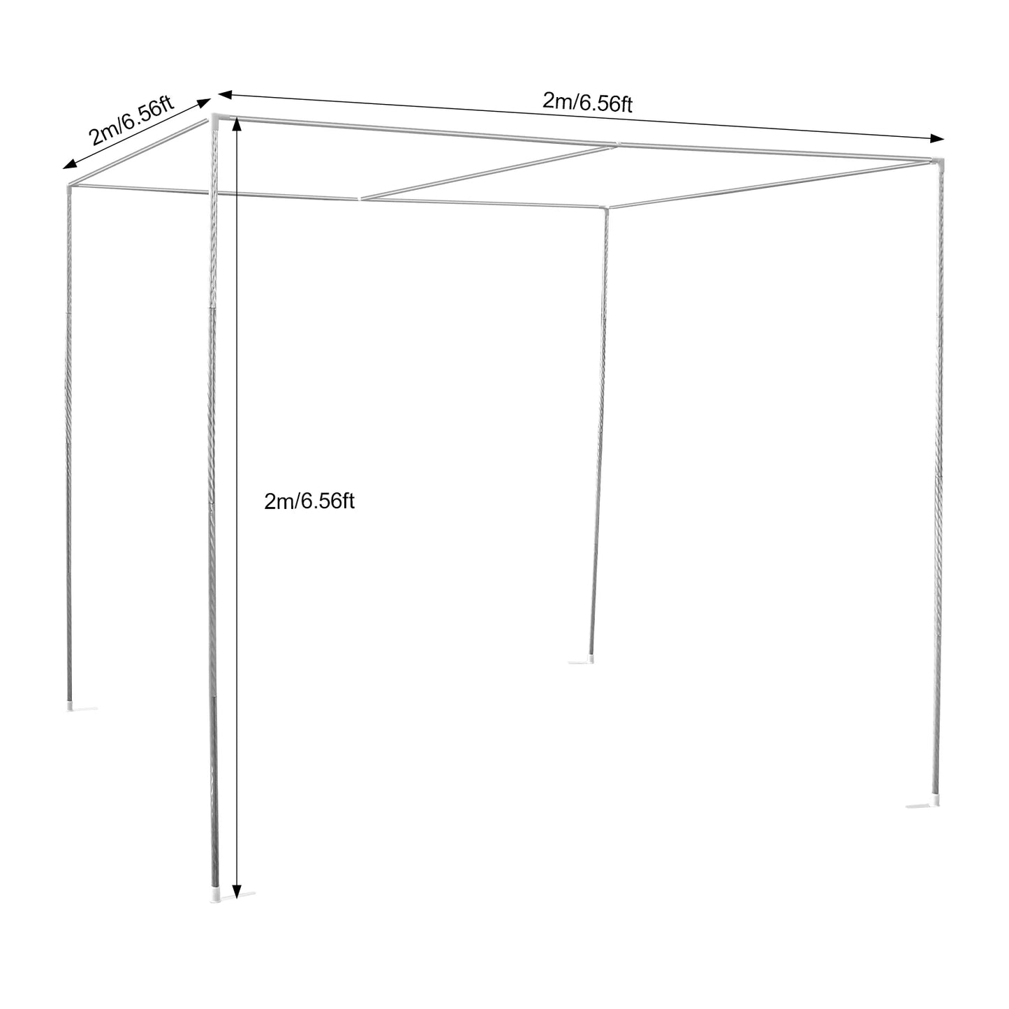 Adjustable Stainless Steel Canopy Bed Frame With Mosquito Net