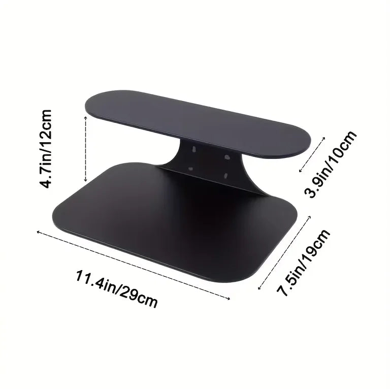 Metal Wall Shelf, 2-Tier Black Floating Nightstand, Wall-Mounted Side Table for Bedroom Plants Books Storage