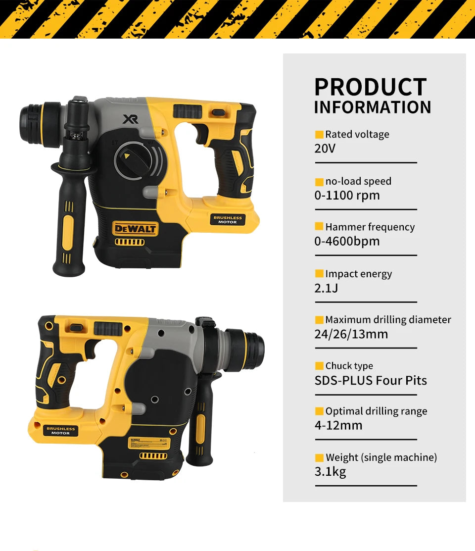 DEWALT DCH273 Rotary Percussion Drill 18V/20V MAX SDS Brushless 1 Inch PLUS L-shaped Woodworking Impact Drill（no Battery）