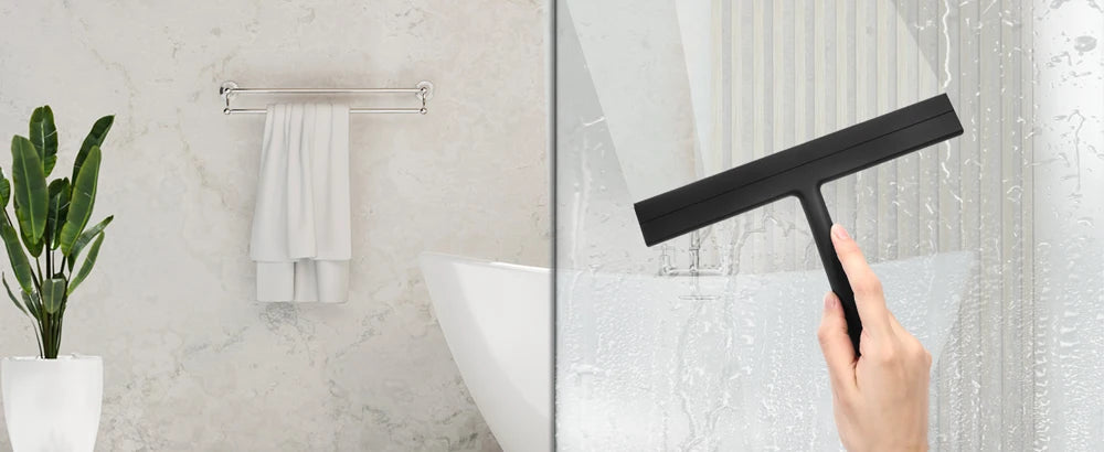 New Shower Squeegee Glass Wiper Scraper Shower Squeegee Cleaner With Silicone Holder Bathroom Mirror Scraper Glass Cleaning