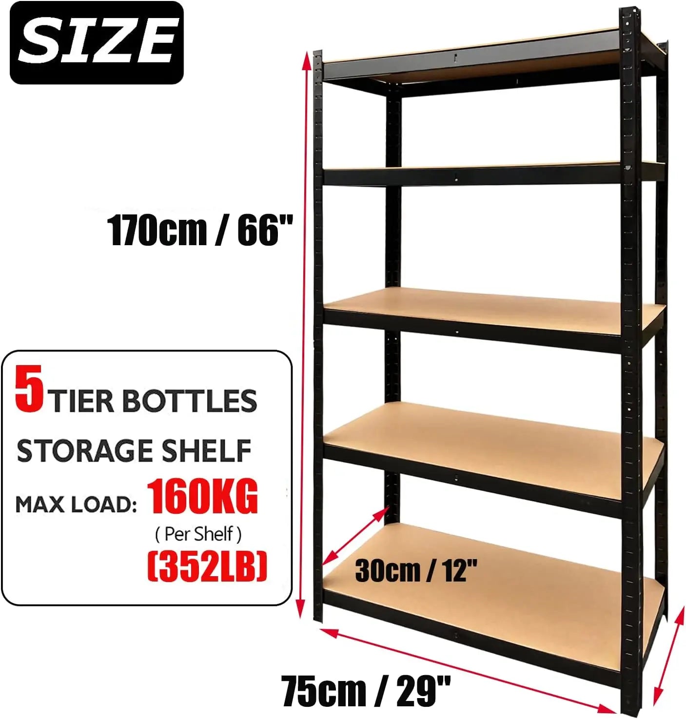 Shelving Units, 5 Tier Garage Shelf Metal Storage Rack