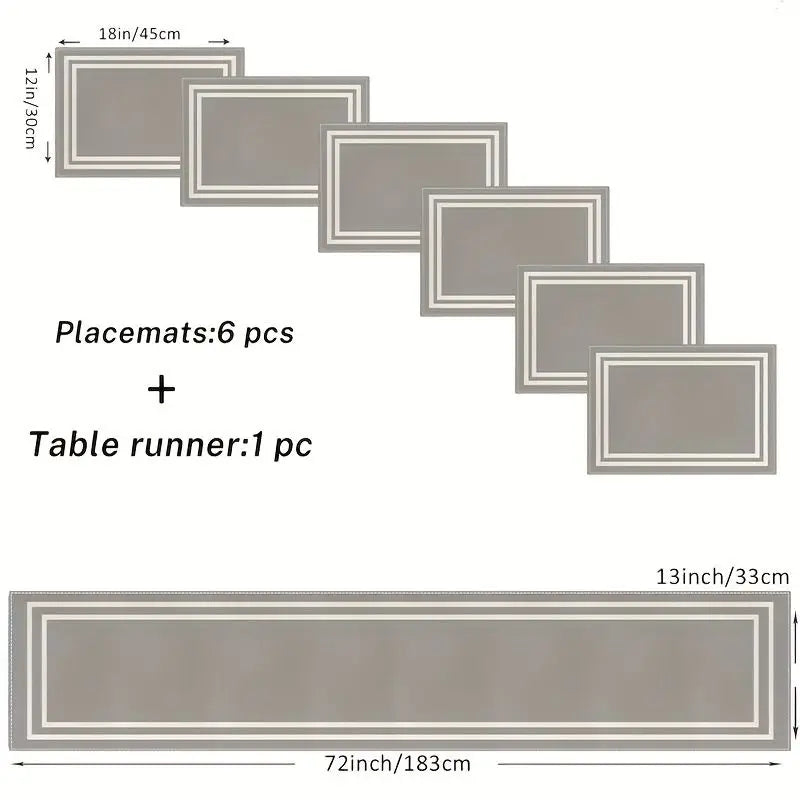 Light Luxury Geometric Table Runner Placemats Set Waterproof