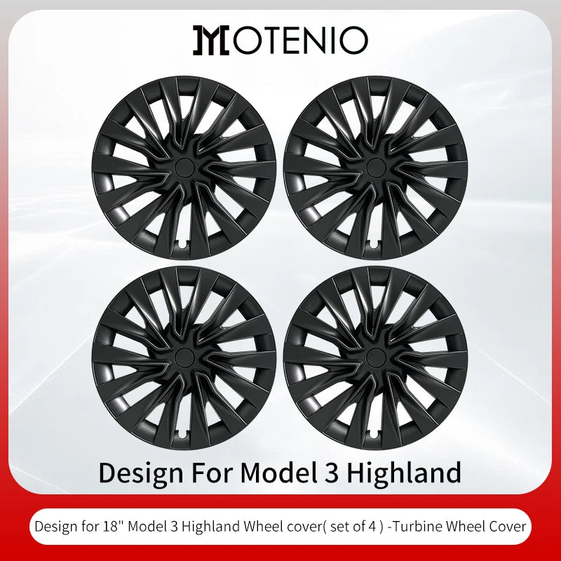 4PCS Wheel Cap 18 Inch Turbine Automobile Hubcap for Tesla Model 3 Highland 2024-2026 Hub Cap Performance Replacement for Tesla