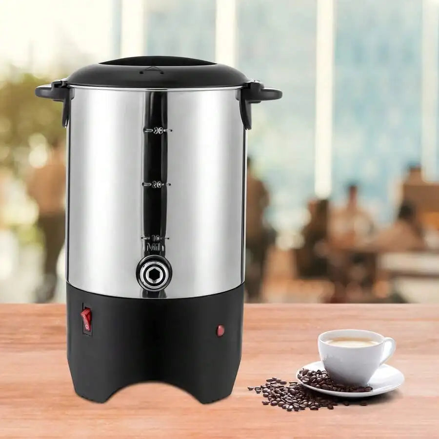 5.2L/175Oz 30 Cups Electric Coffee Maker, 304 Stainless Steel Hot Beverage Dispenser 1000W, 110V