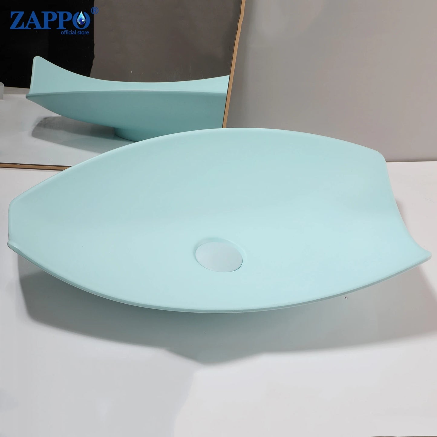 ZAPPO Vessel Sink With Drain Stone Resin Washbasin