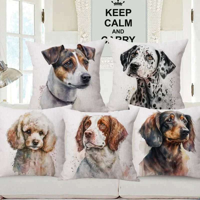 Dog Breed Collage Poster Art Cushion Cover Pillow Case