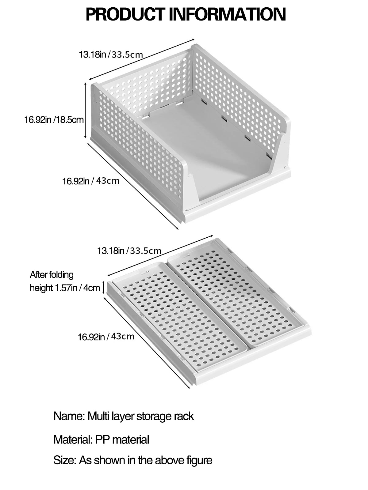 Stackable Storage Basket Plastic Folding Closet Organizers Storage Box Wardrobe Drawer Units layered Partition Storage rack