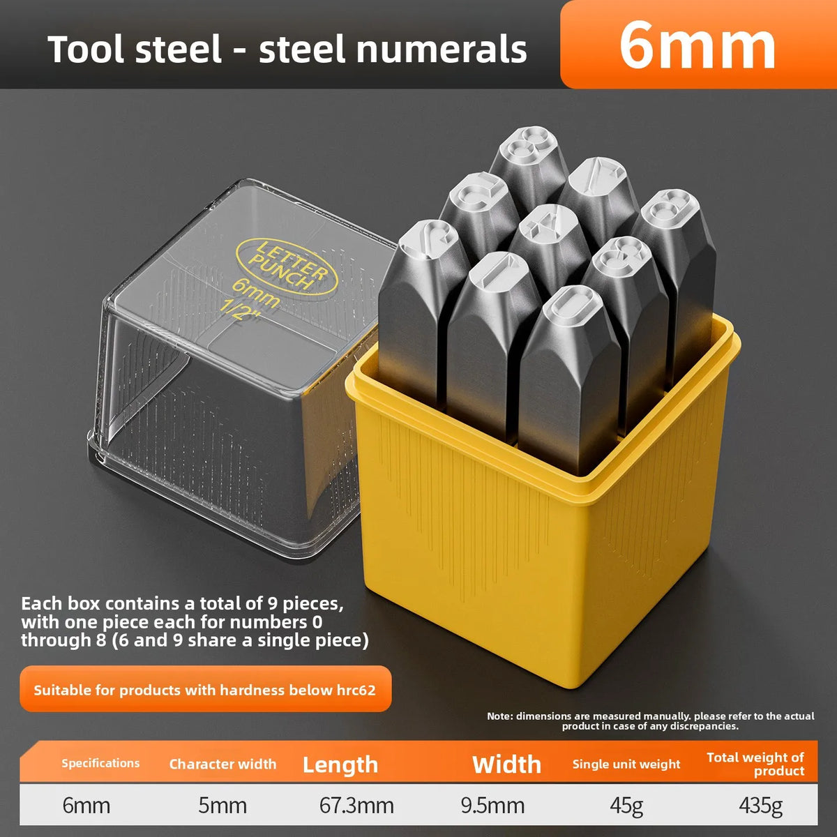 Factory Direct Letter Steel Stamp Set Hardened Industrial Number & Letter Punch Dies