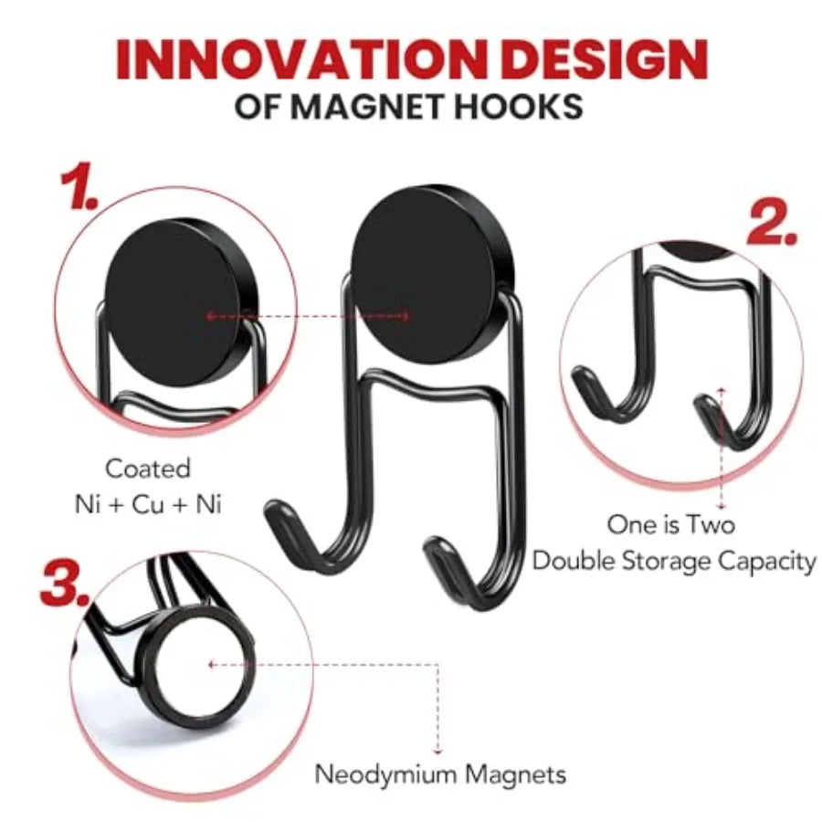 Magnetic Hooks for Cruise Cabins 50Lbs+ Heavy Duty Magnet Hook Strong Magnets Hanging Swivel Hooks for Refrigerator Grill Toolb