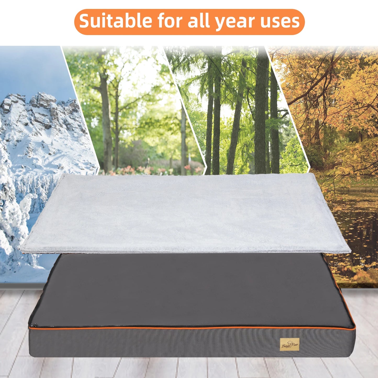 Large Orthopedic Dog Bed with Padded Foam Cushion and Washable Cover