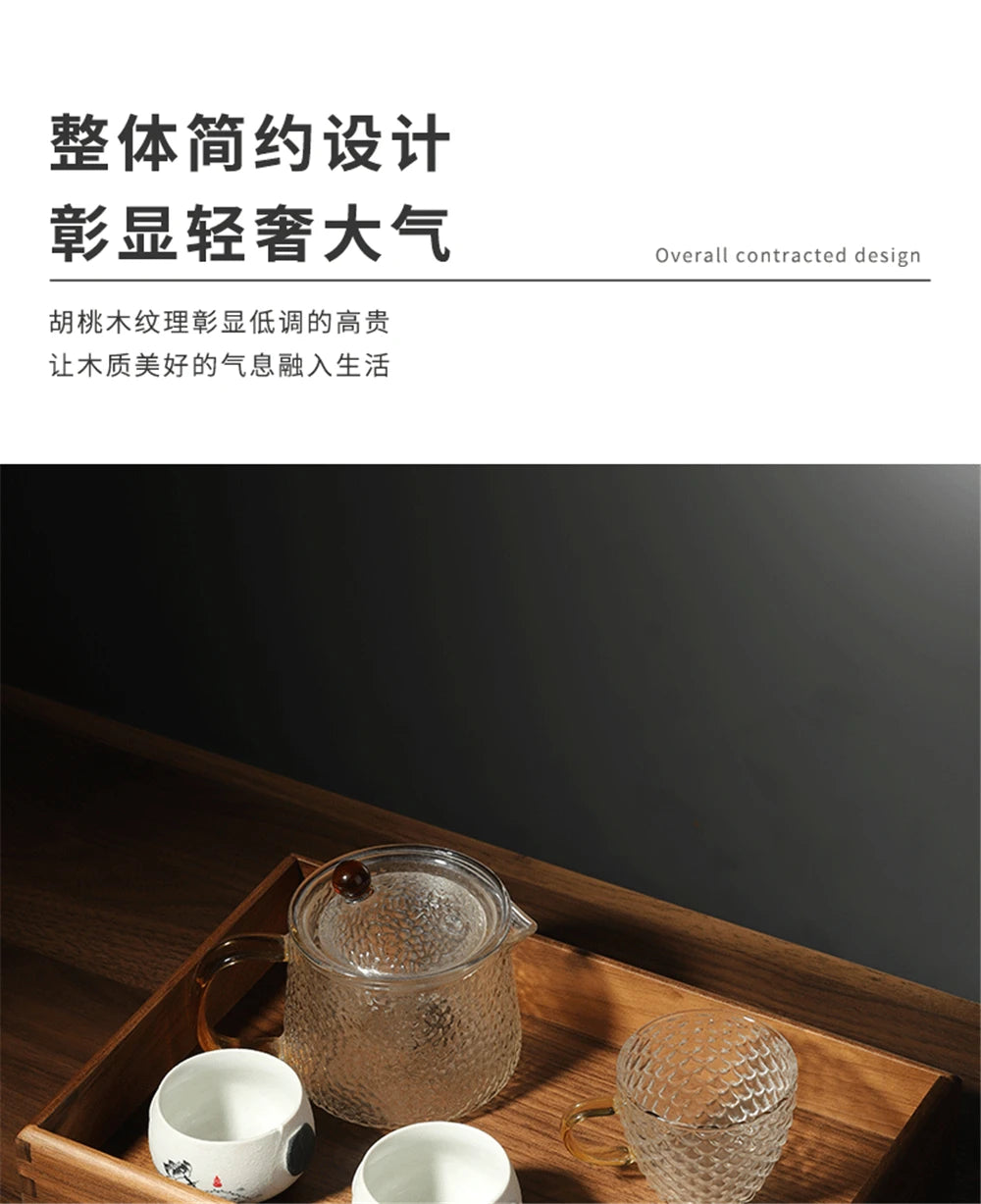 Black Walnut Wood Storage Box Chinese Tea Table Living Room Office Desktop Key Jewelry Solid Wood Tea Set Storage Box