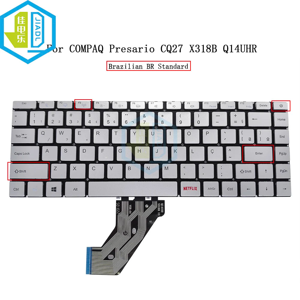 BR Brazil Brazilian Keyboard For Compaq Presario CQ-27 CQ27 For Axioo Mybook Pro 14 P414 P421 X5 14-P414 Laptop Silver Keycaps