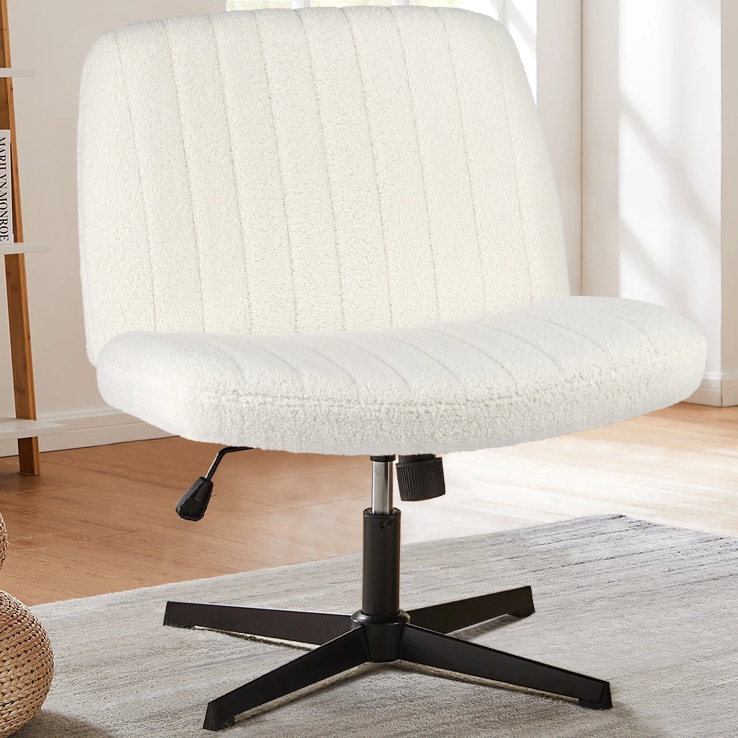 JHK Cross Legged Office Chair With Rocking Adjustable Swivel