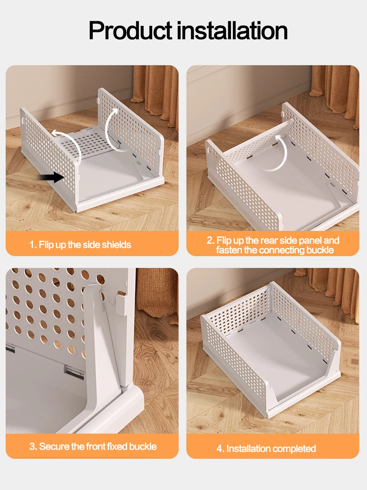 Stackable Storage Basket Plastic Folding Closet Organizers Storage Box Wardrobe Drawer Units layered Partition Storage rack