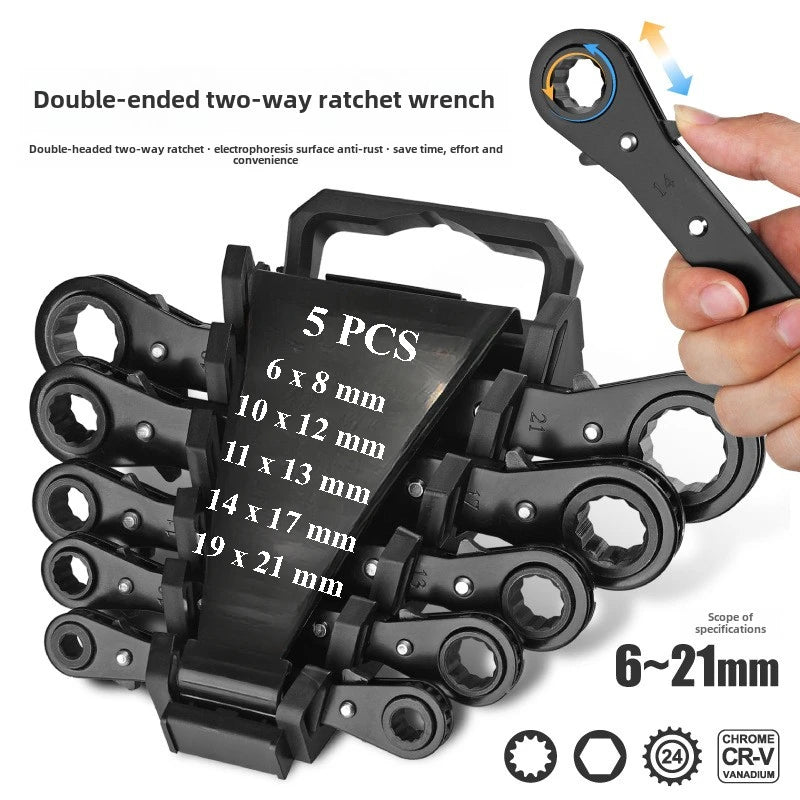 Rapid Ratchet Wrench Dual Head Two Way Auto Tool