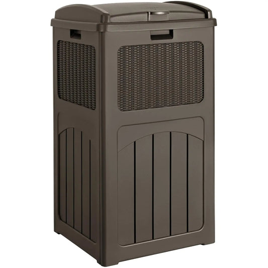 33 Gallon Outdoor Trash Can, Hideaway Garbage Bins with Tiered Lid, Waterproof Resin Outside Waste Bins for Patio,, Customized