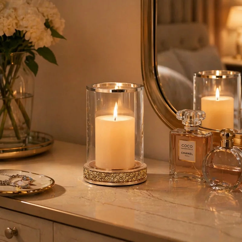 Contemporary Sparkling Hurricane Candle Holder For Weddings