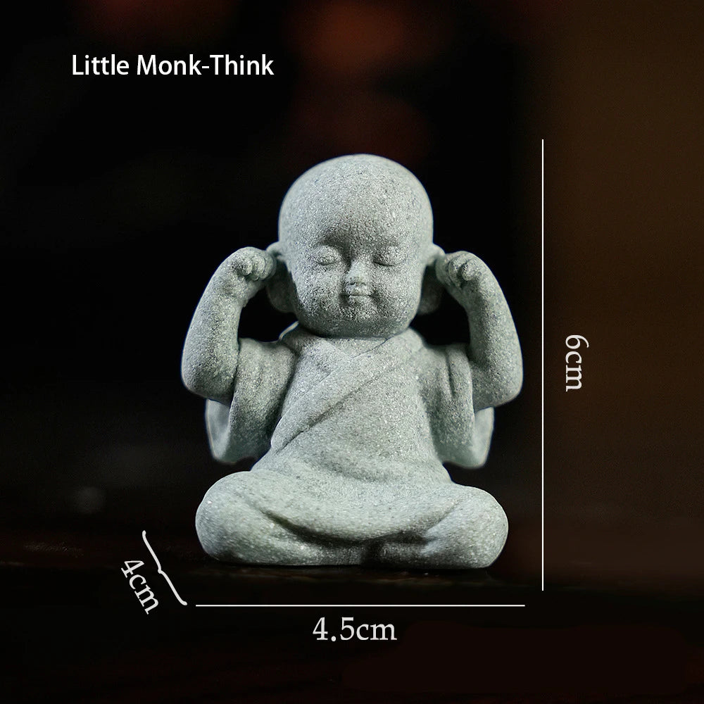 Buddha Statue Fish Tank Decoration Mini Buddhism Figurine Desk Topper Tablescape Decor Home Zen Statue Living Room Decoration