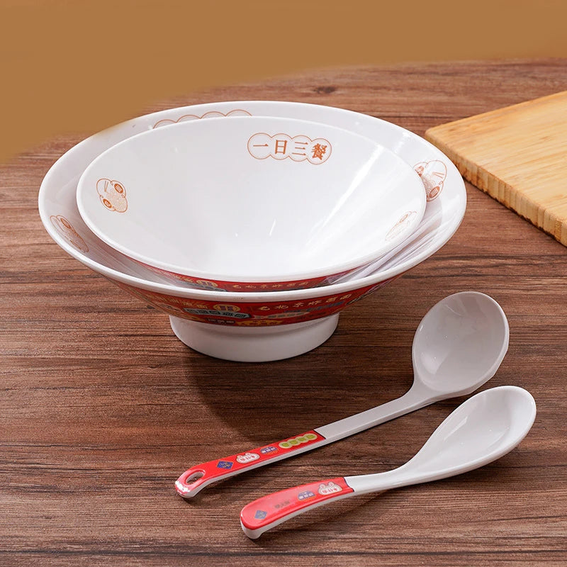 Melamine Imitation Porcelain Noodle Bowl, Beef Soup Bowl