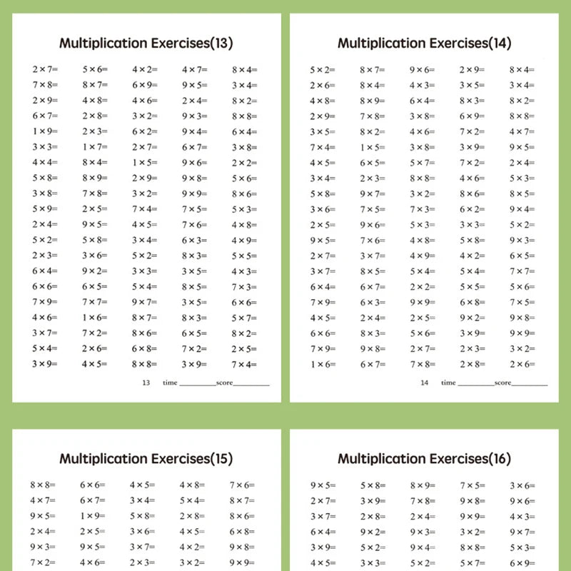 Multiplication and division workbook, math practice book, improve calculation skills, educational tool for brain development