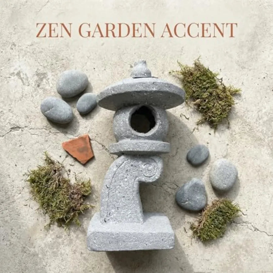 14'' High Asian Solar-Powered Zen Pagoda Garden Statue LED Light Solar Lamp for Outdoor Japanese Decoration Aesthetic Garden Fi