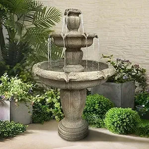 Birdbath Garden Waterfall Fountain for Outdoor Serenity