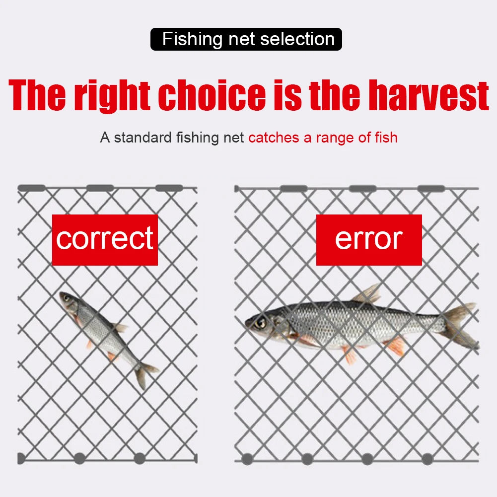 Nylon Strip Fishing Net Monofilament Gill Network Three Layers Crucian Carp Fish Trap Cage Network Fishing Tackle