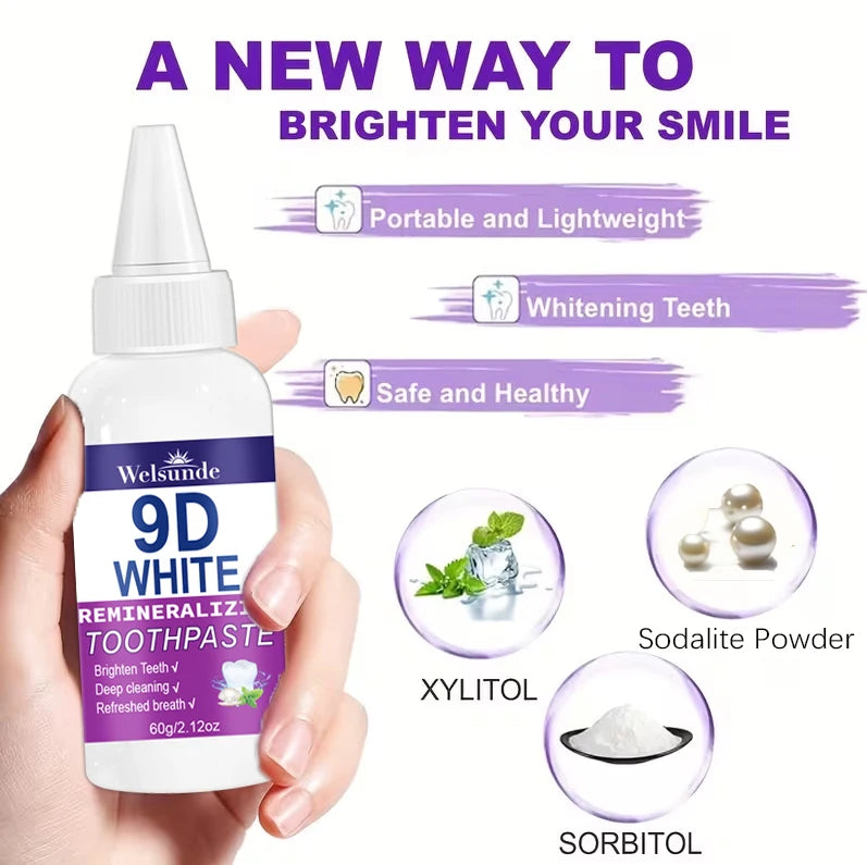 2 Packs Whitening teeth Toothpaste,Gently Reduce Smoke & Coffee Stains,Toothpaste for Deep Cleaning & Brighter Smile, Purple Remineralizing Hydroxyapatite Toothpaste, with Minty Fresh Breath, Gentle on Gums, Ideal Oral Hygien