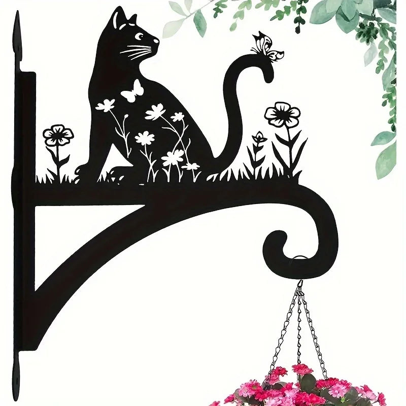 Iron Decorative Bracket With Plant And Outdoor Bird Feeder