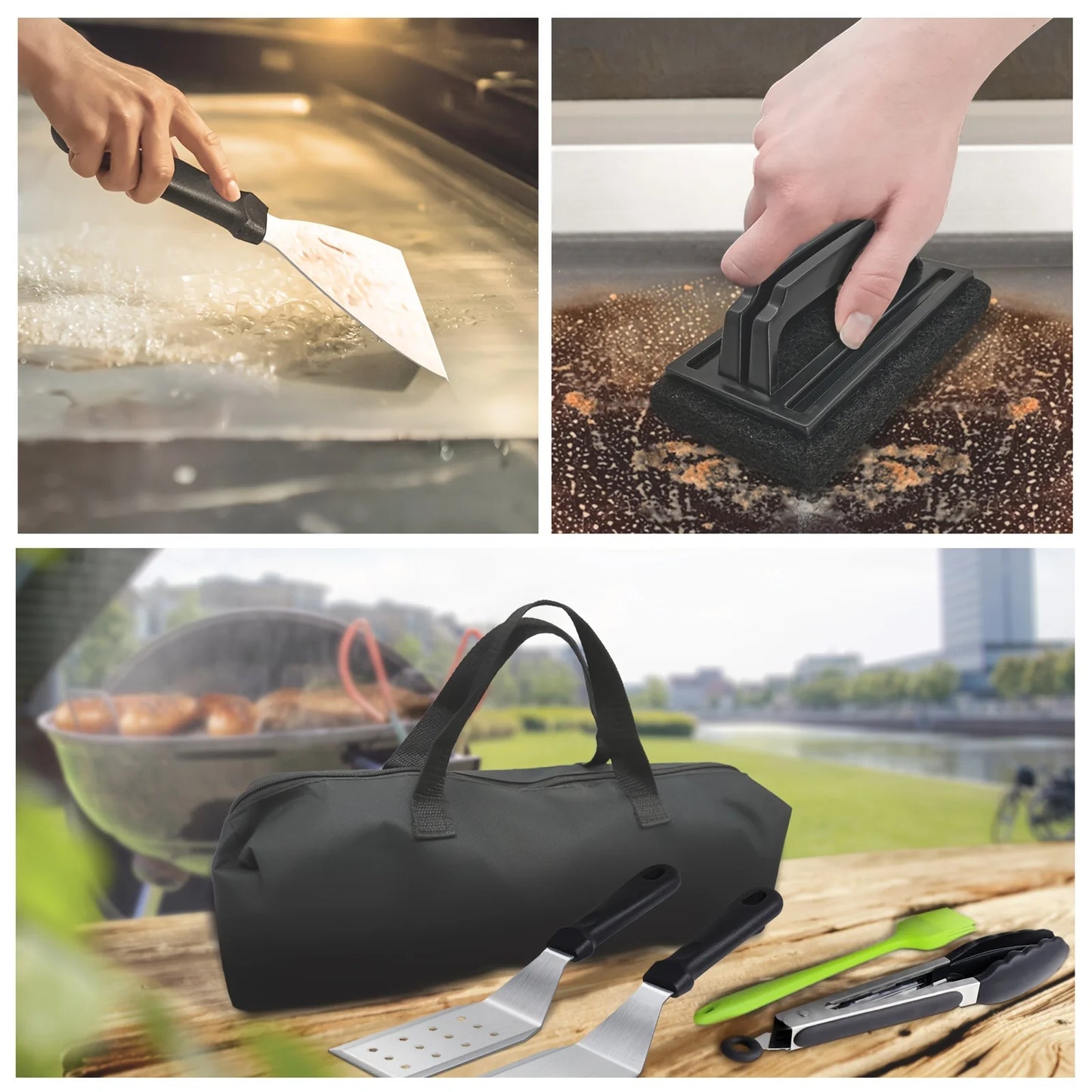 15-Piece Flat Top Grill Tool Set for Blackstone Camping